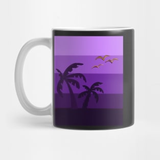 Purple gradient palm tree silhouette Mug